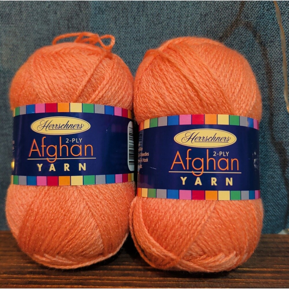 Herrschners Afghan Yarn 2 Ply Coral Rose Acrylic 2 Skein